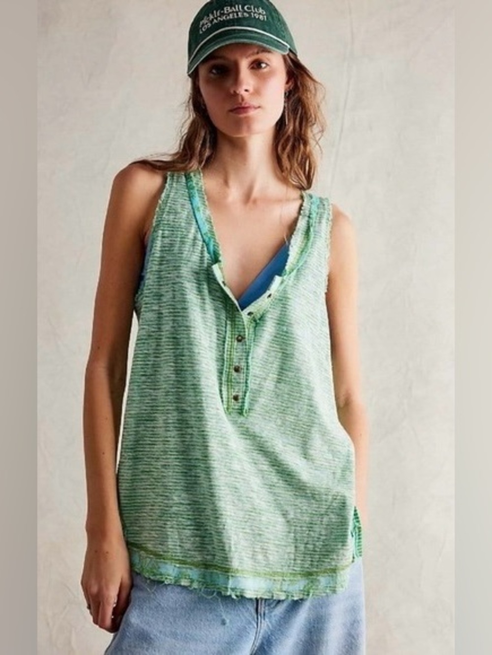 Free People Linen Blend Love Language Tunic in Fairy Combo Striped
